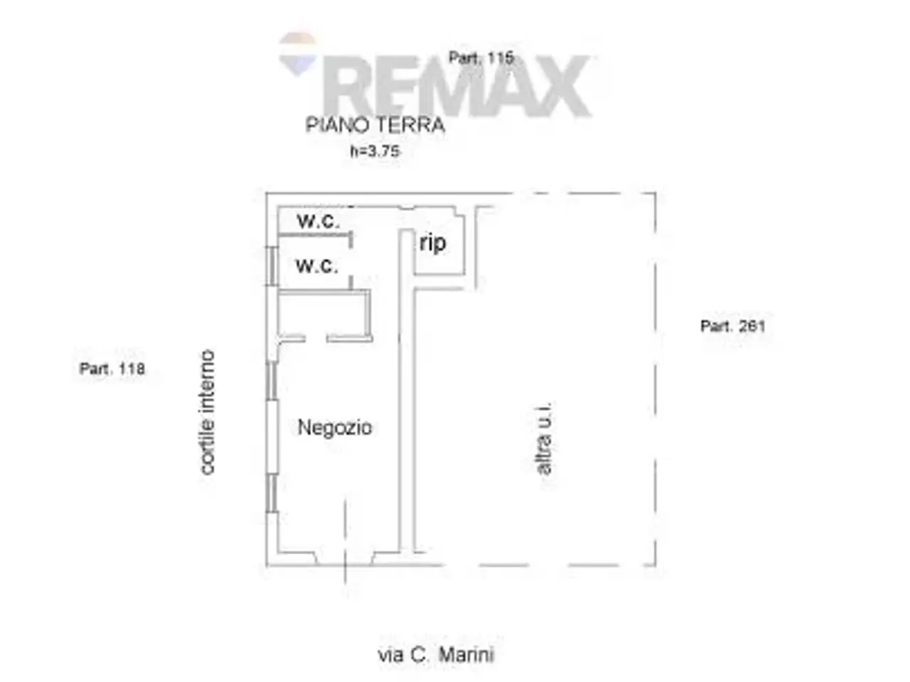 Negozio in Via Cesare Marini 14, Cosenza, {3} - Planimetria 1