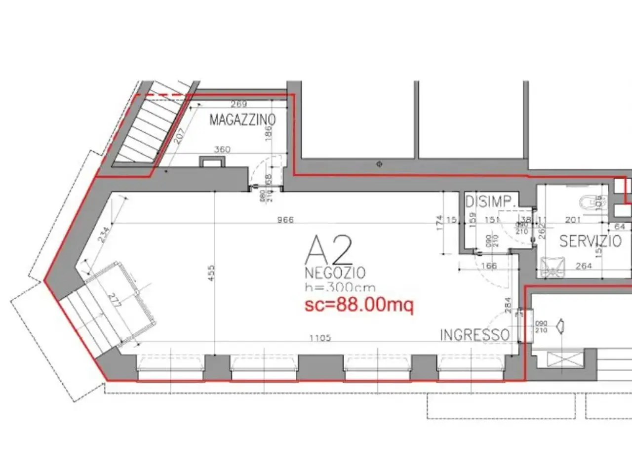 Negozio in V. Sant'Agnese 3, Lissone, {3} - Planimetria 1
