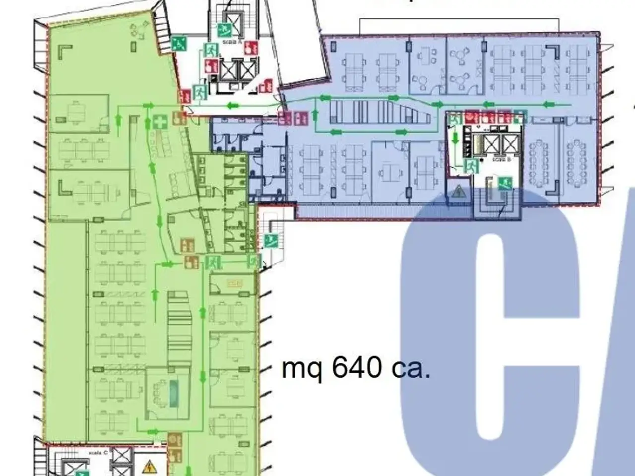 Ufficio in Via Forcella Vincenzo, Milano, {3} - Planimetria 1