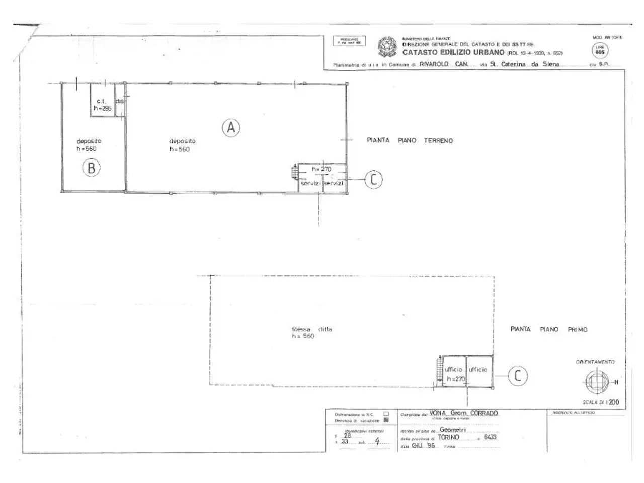 Capannone in Via San Caterina da Siena 15, Rivarolo Canavese, {3} - Planimetria 1