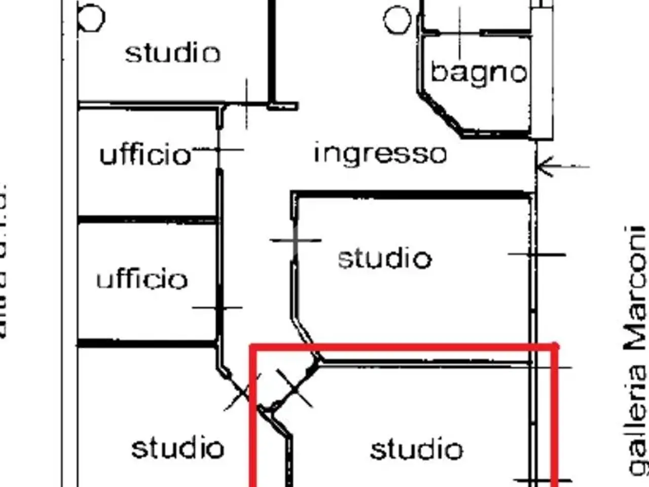 Ufficio in Piazzale Guglielmo Marconi 7, Vimercate, {3} - Planimetria 1