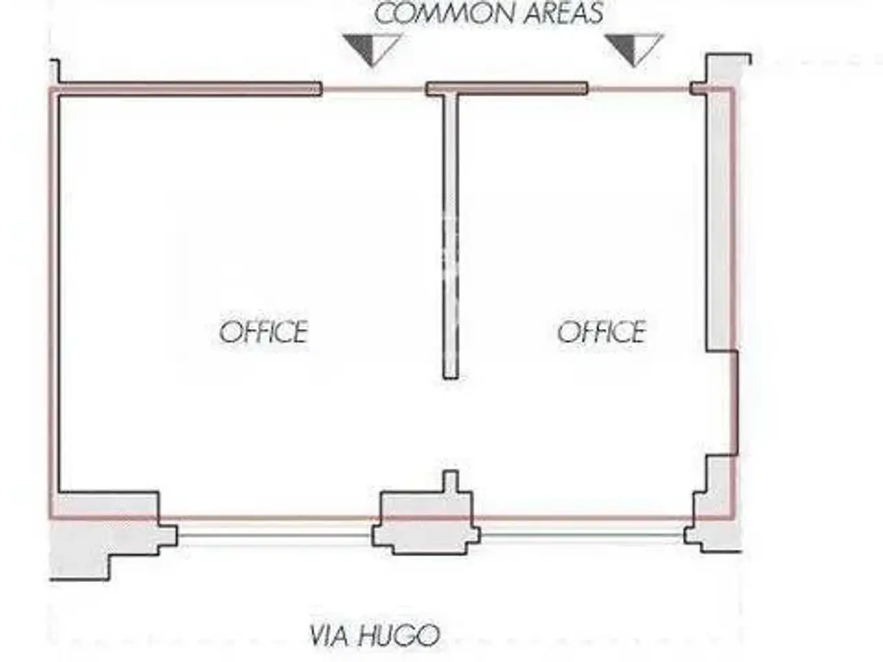 Ufficio in Via Victor Hugo 3, Milano, {3} - Planimetria 1