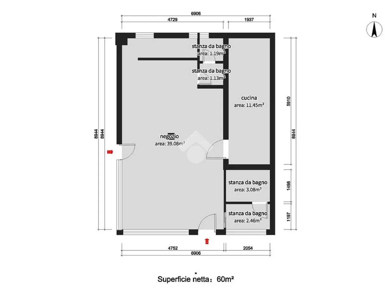 Negozio in Via Bligny 42, Brescia, {3} - Planimetria 1