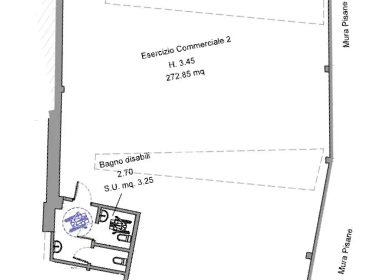 Negozio in Via Volturno 15, Pisa, {3} - Planimetria 1