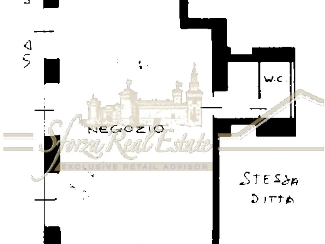 Negozio in Piazza Tommaseo, Milano, {3} - Planimetria 1