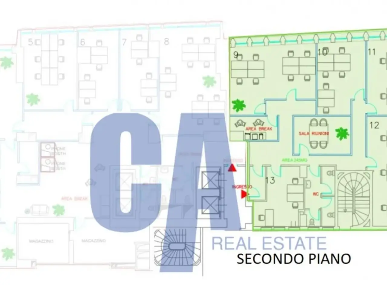 Ufficio in Viale Vittorio Veneto, Milano, {3} - Planimetria 1