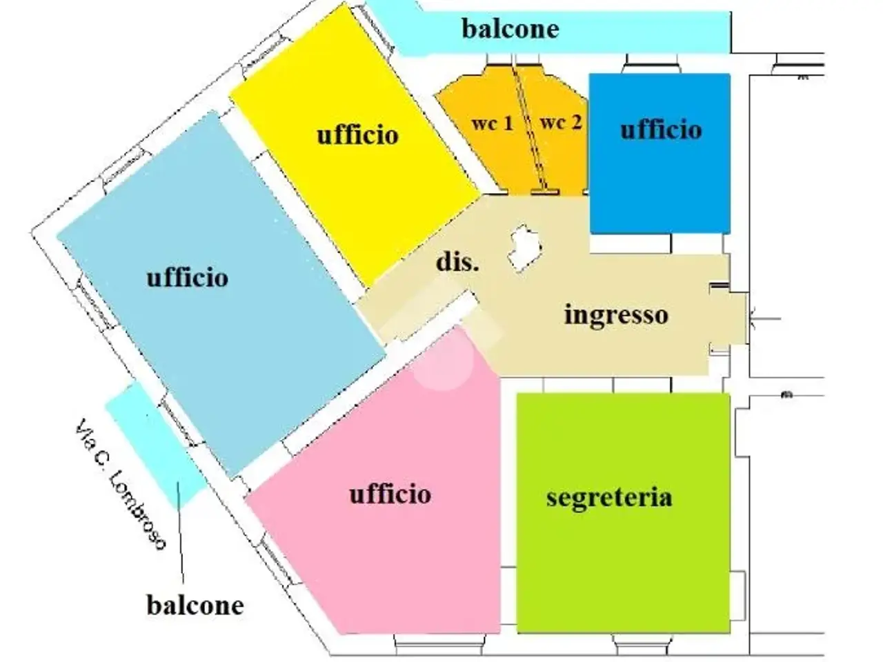 Ufficio in Piazza Gabriele d'Annunzio 2, Alessandria, {3} - Planimetria 1