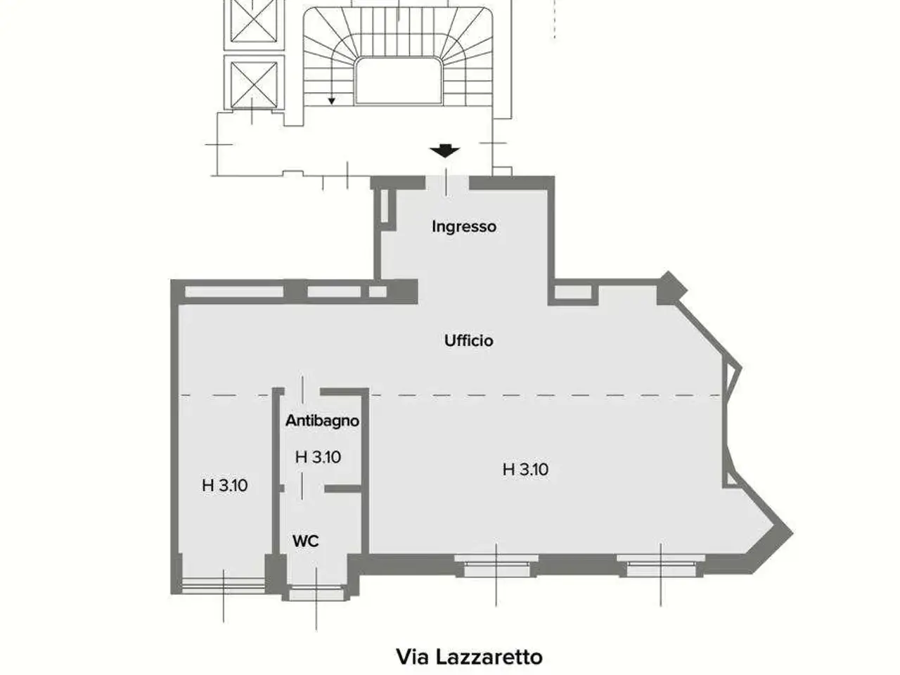 Ufficio in Via Lazzaretto  11, Milano, {3} - Planimetria 1