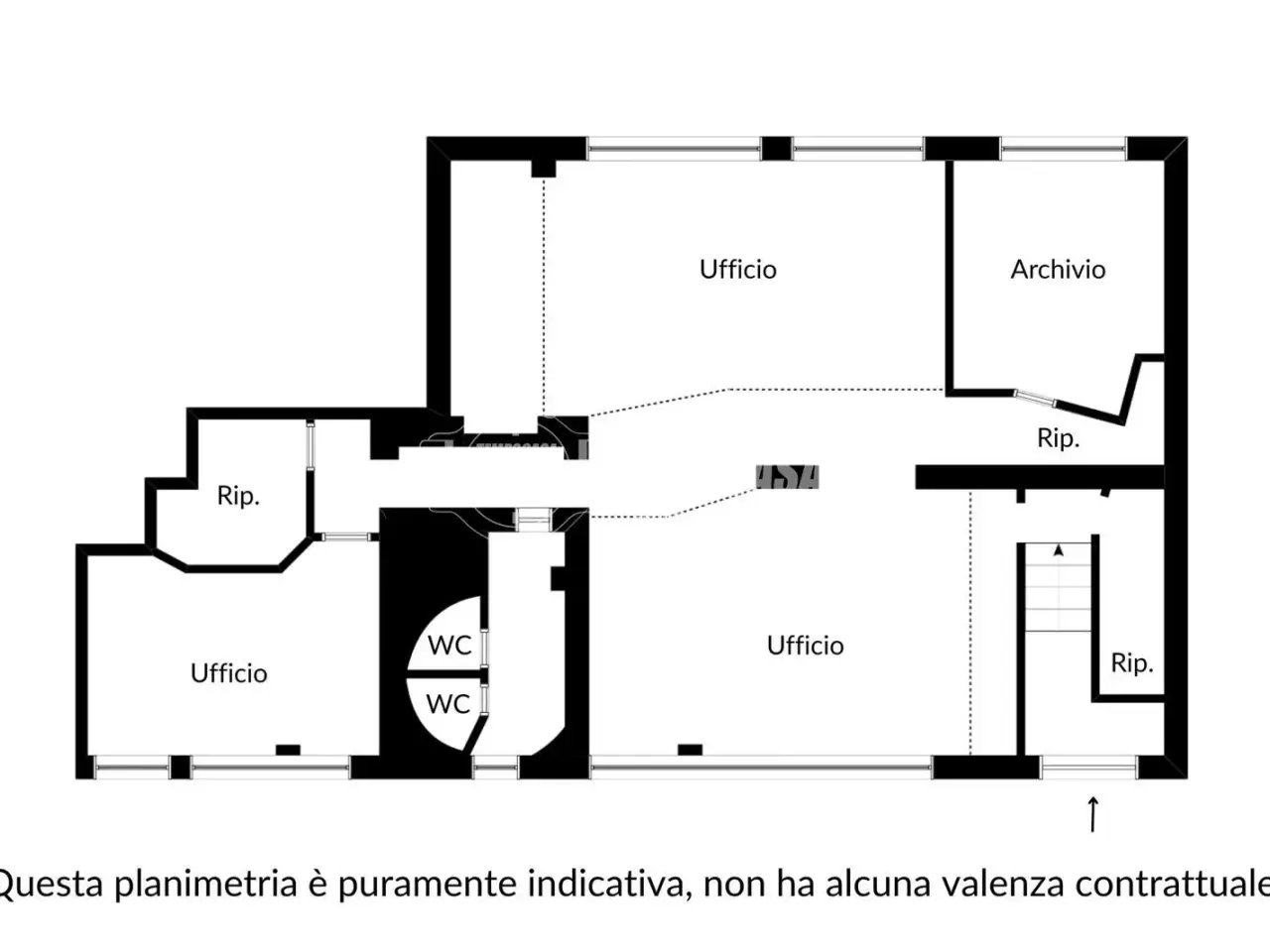 Ufficio in Via Melzo 6, Milano, {3} - Planimetria 1