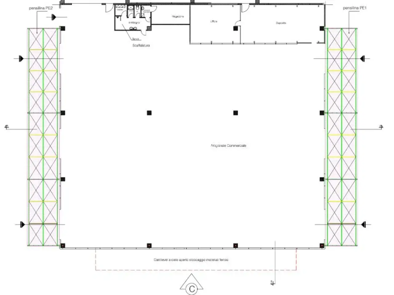 Capannone in Strada Provinciale 276, Piedimonte San Germano, {3} - Planimetria 1