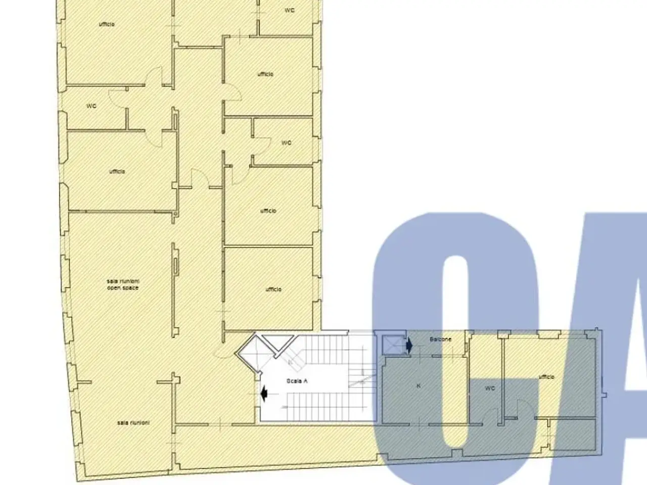 Ufficio in Via Morigi, Milano, {3} - Planimetria 1