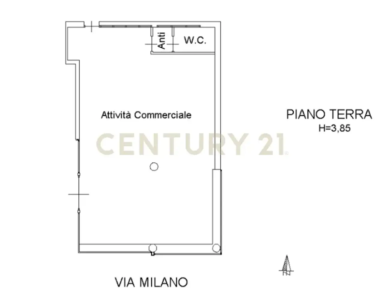 Negozio in Via Milano 85, Catania, {3} - Planimetria 1
