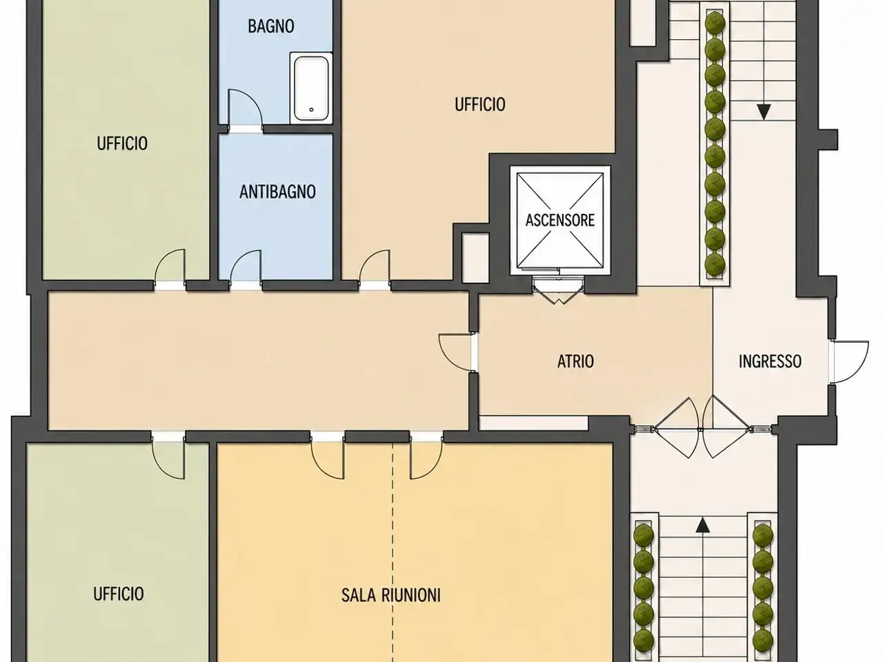 Ufficio in Via Carroccio 4, Milano, {3} - Planimetria 1