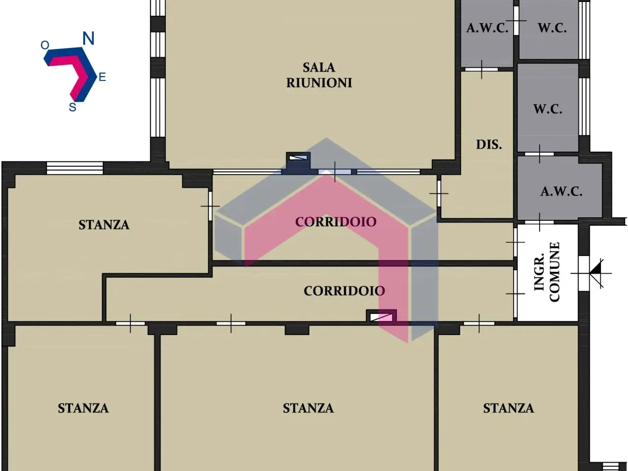 Ufficio in Via Generale Giuseppe Arimondi 4c, Palermo, {3} - Planimetria 1