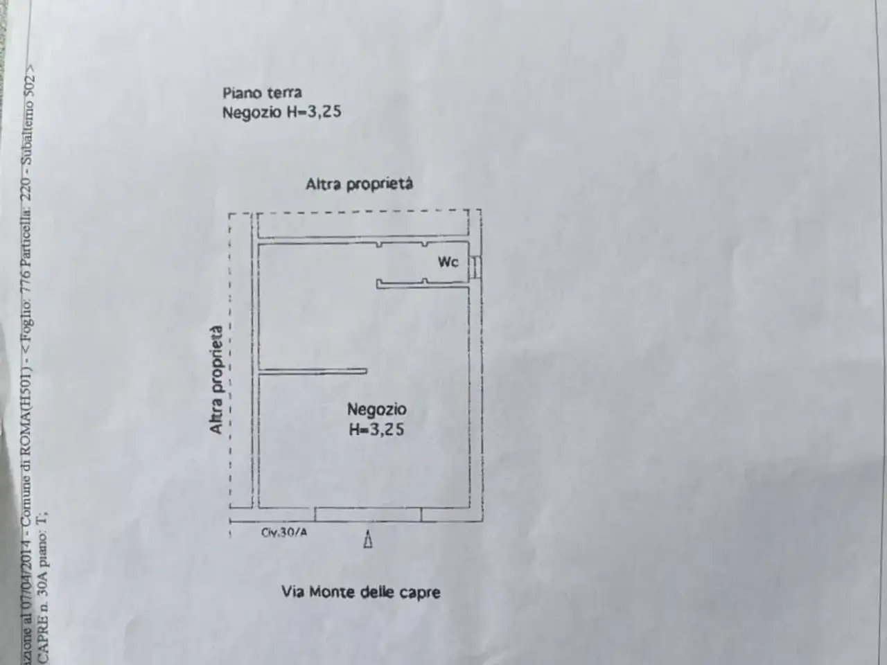 Negozio in vendita, Via del Monte delle Capre, Roma - Planimetria 1