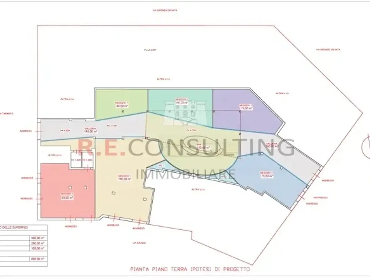 Centro commerciale in Via Taranto 4, Martina Franca, {3} - Planimetria 1