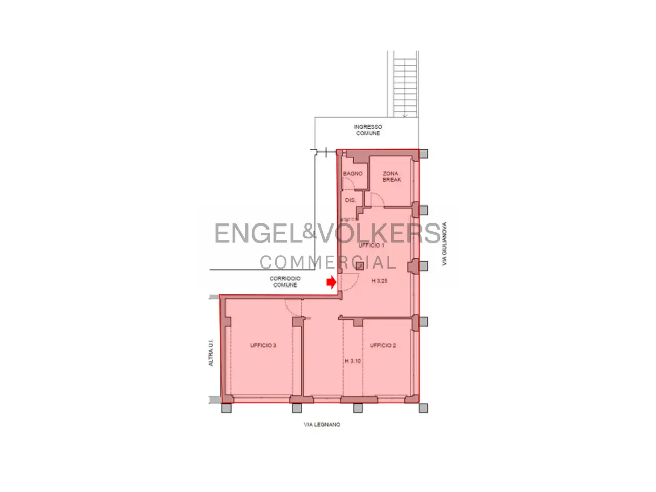 Ufficio in Via Giulianova 1, Milano, {3} - Planimetria 1