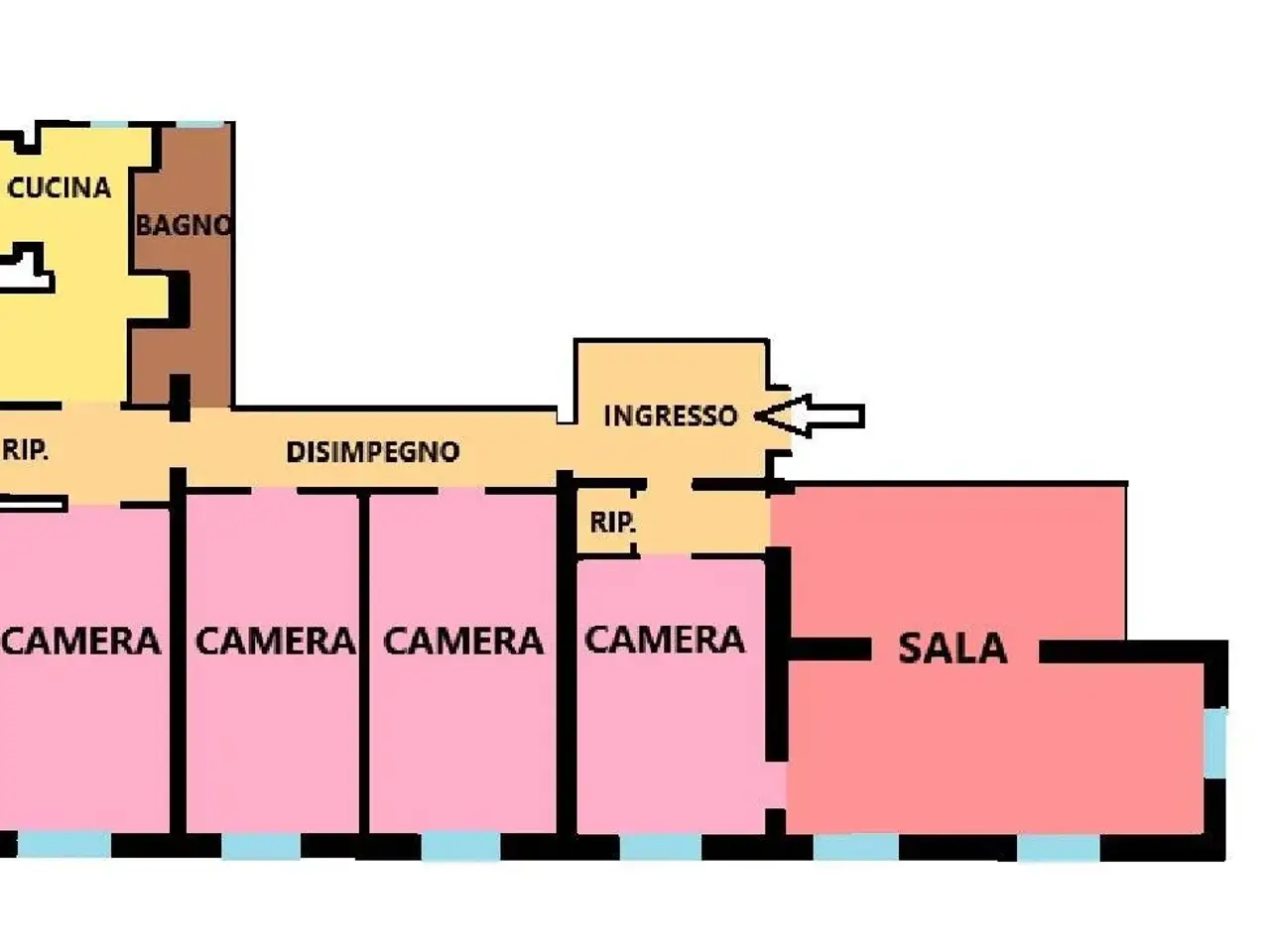 Appartamento in Via Santo Stefano 33, Bologna - Planimetria 1