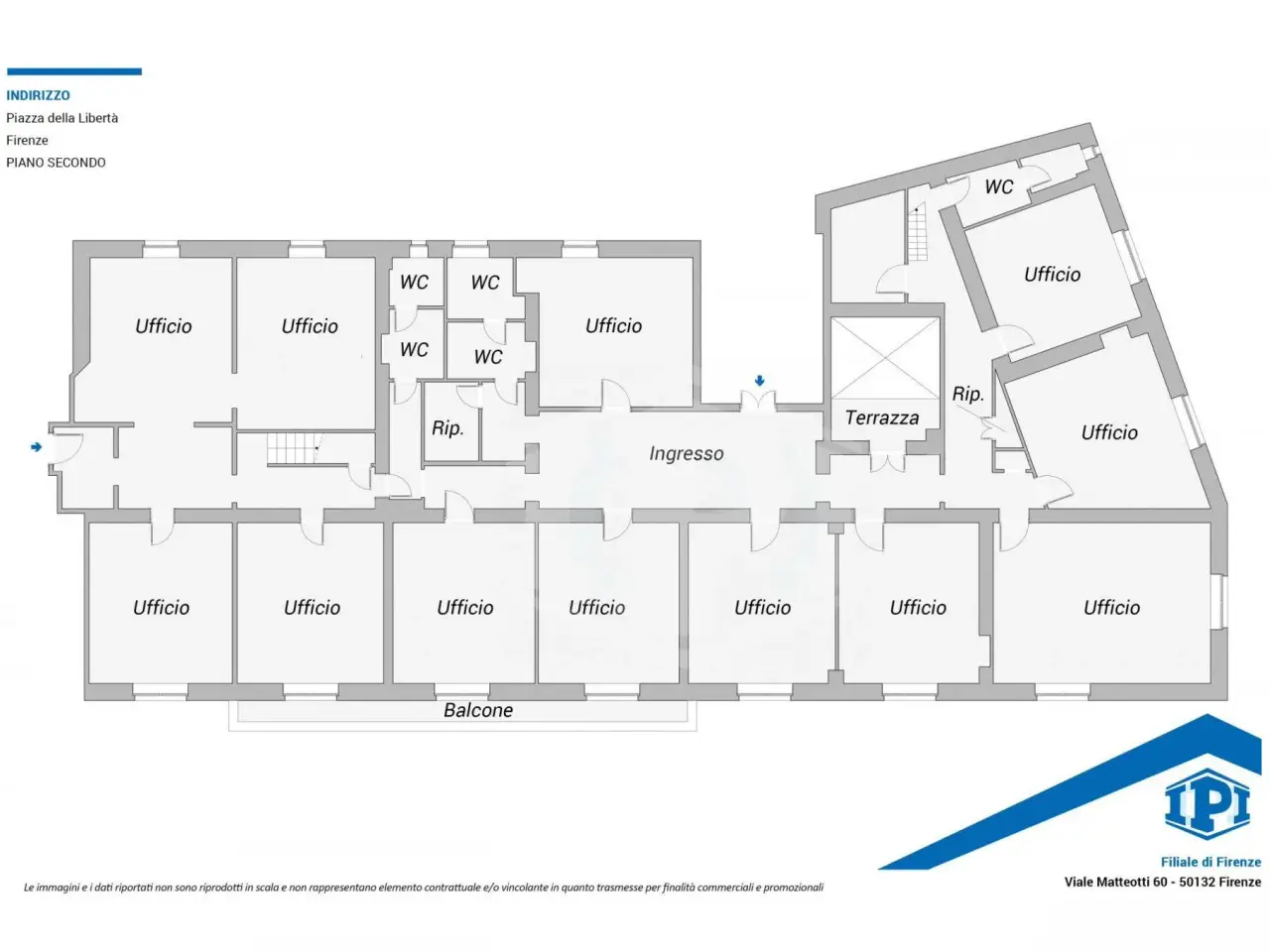 Ufficio in Piazza Libertà 9, Firenze, {3} - Planimetria 1