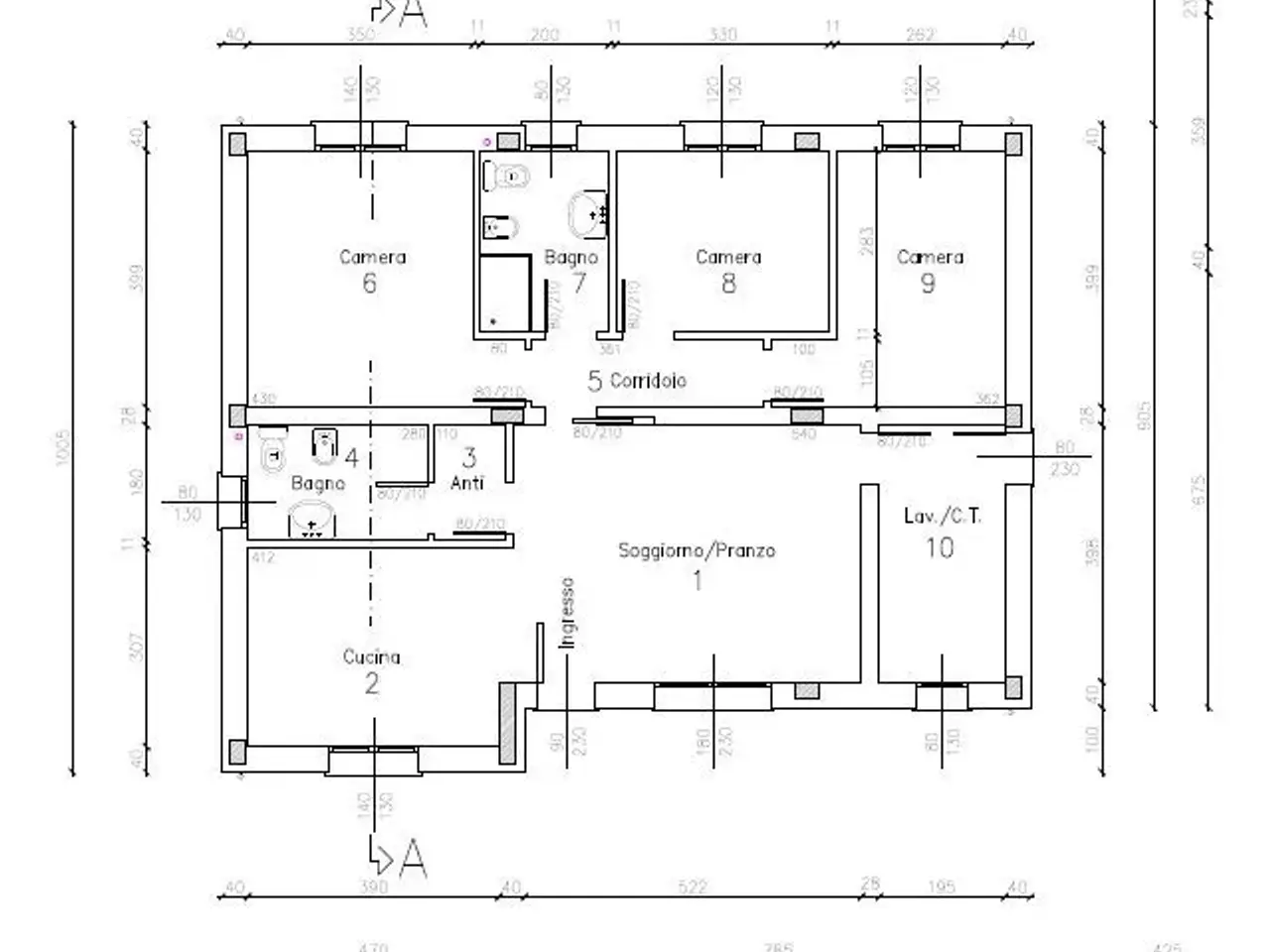 Villa in vendita, Via Luigi Zaccaron, Campoformido - Planimetria 1