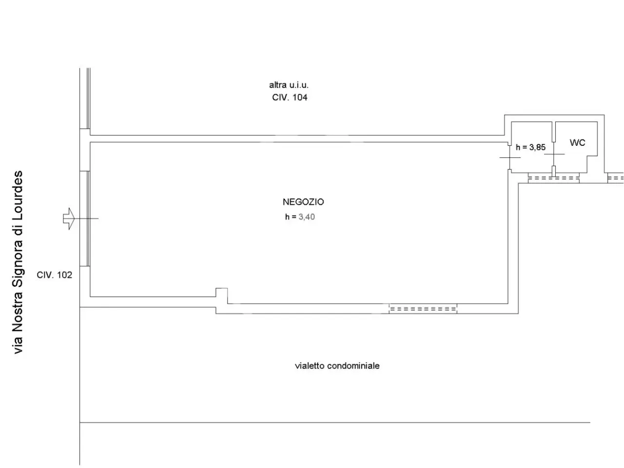 Negozio in Via Nostra Signora di Lourdes, 102 102, Roma, {3} - Planimetria 1
