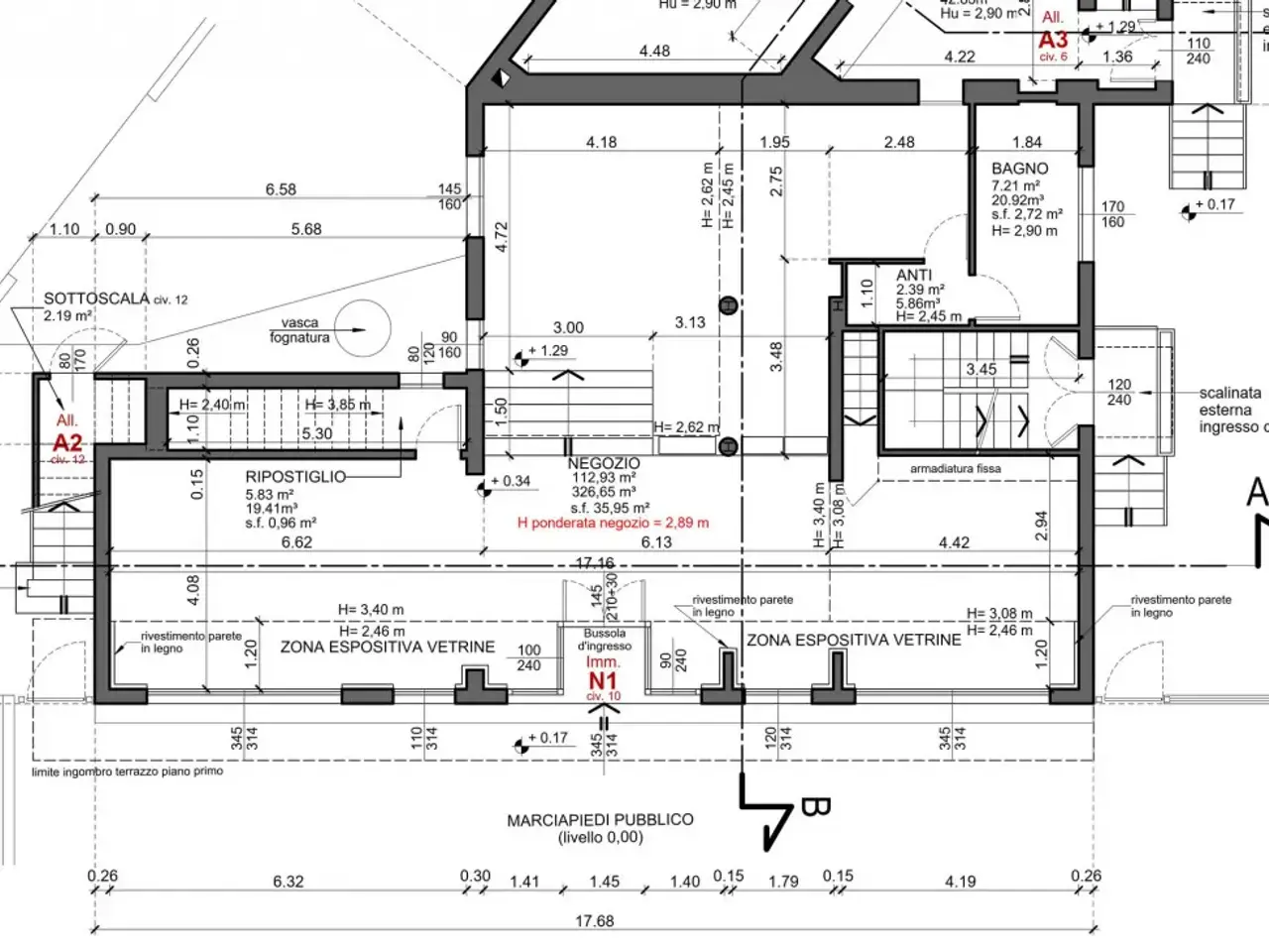 Negozio in Via Giacomo Ciamician, Padova, {3} - Planimetria 1