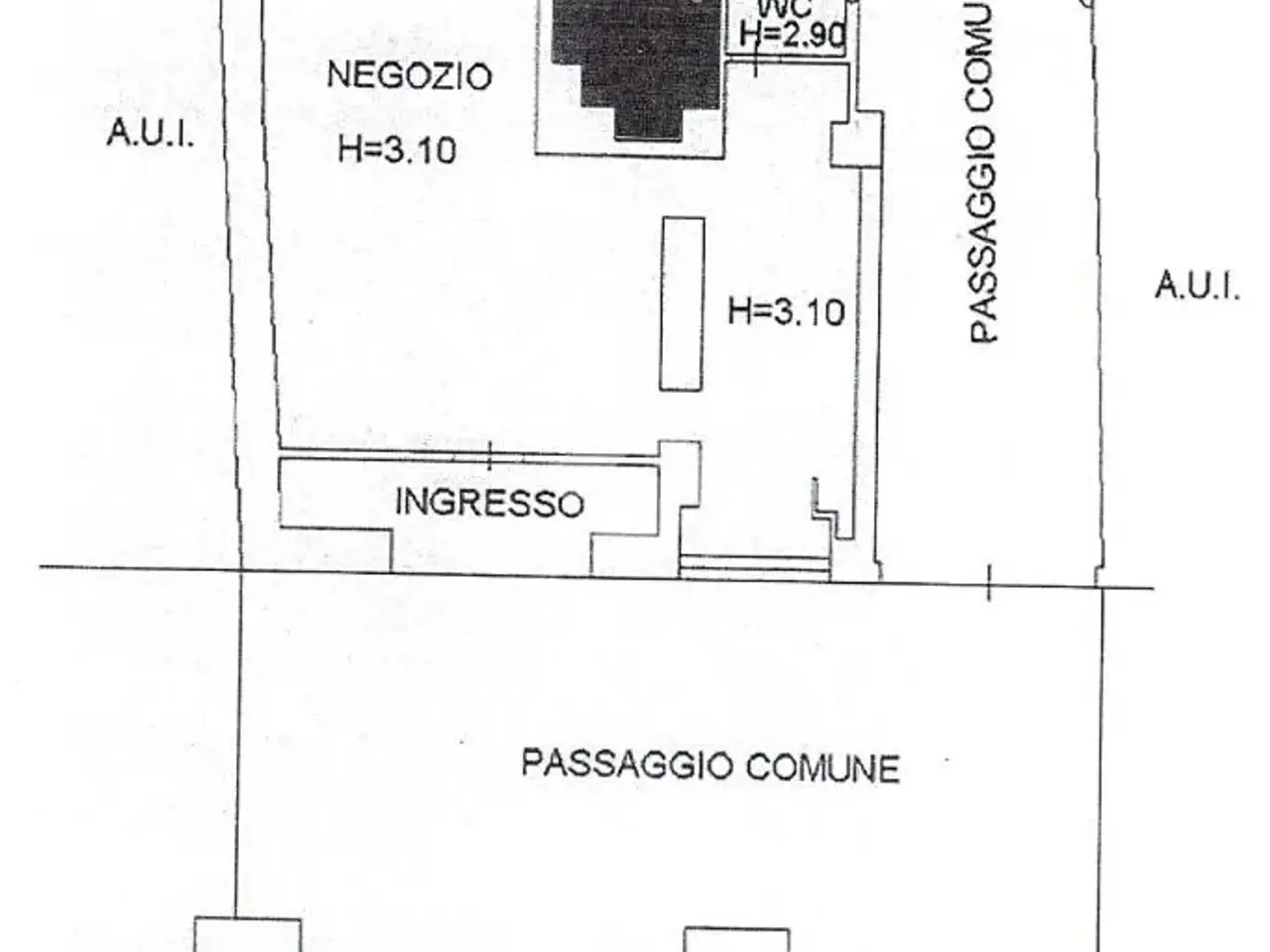 Negozio in Piazza Roma 1, Palazzolo Sull'Oglio, {3} - Planimetria 1