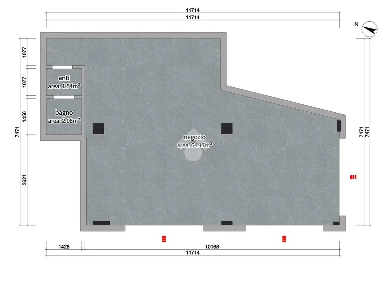 Negozio in Via Nicolò Tommaseo 2, San Benedetto Del Tronto, {3} - Planimetria 1