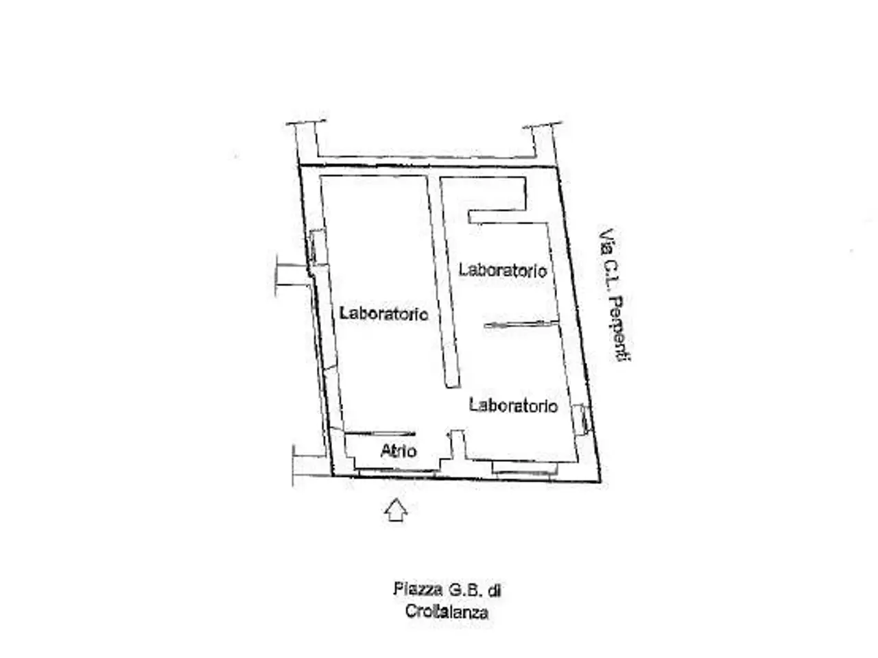 Negozio in Piazza Giovan Battista Crollalanza 9, Chiavenna, {3} - Planimetria 1