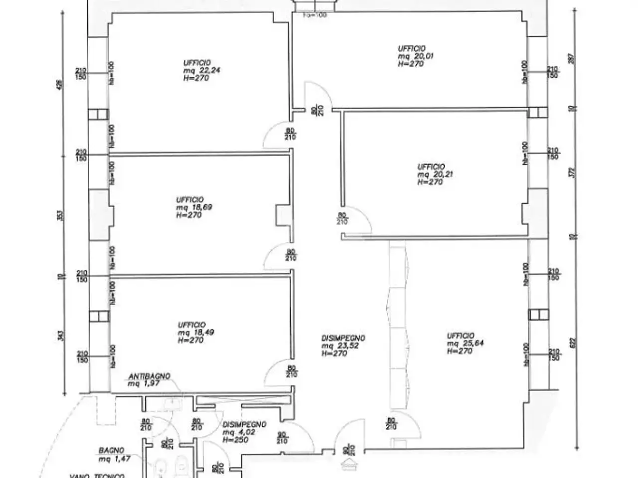 Ufficio in Via dell' Arcoveggio 49, Bologna, {3} - Planimetria 1