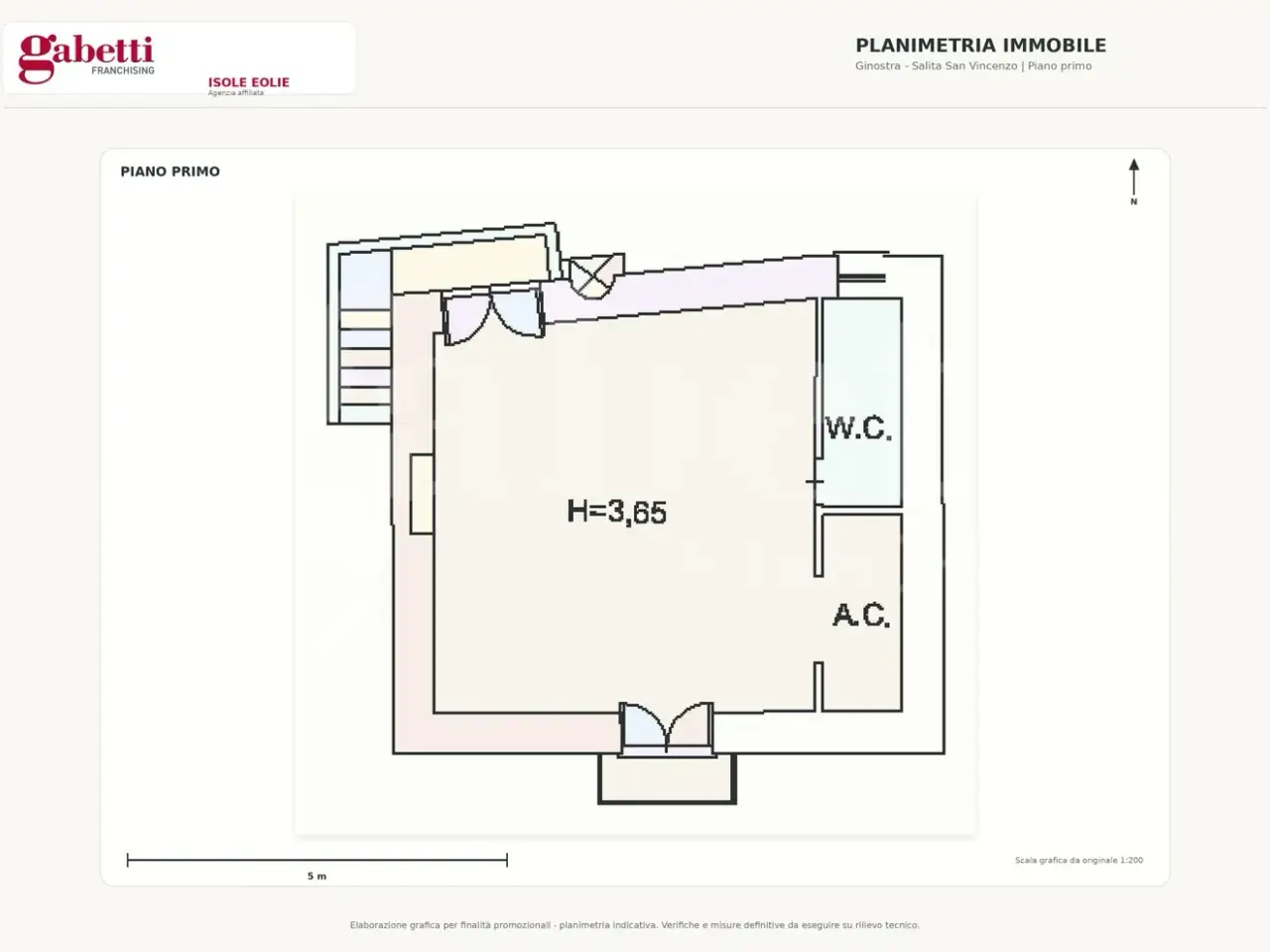 Palazzina commerciale in Via San Vincenzo - Ginostra Snc, Lipari, {3} - Planimetria 1