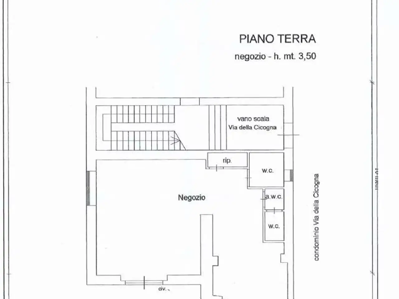 Locale commerciale in Via della Cicogna 5, Roma, {3} - Planimetria 1