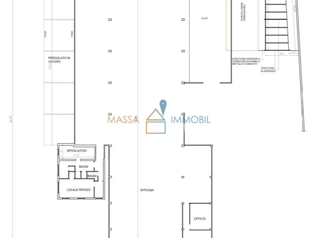 Capannone in Via Acquale 25, Massa, {3} - Planimetria 1