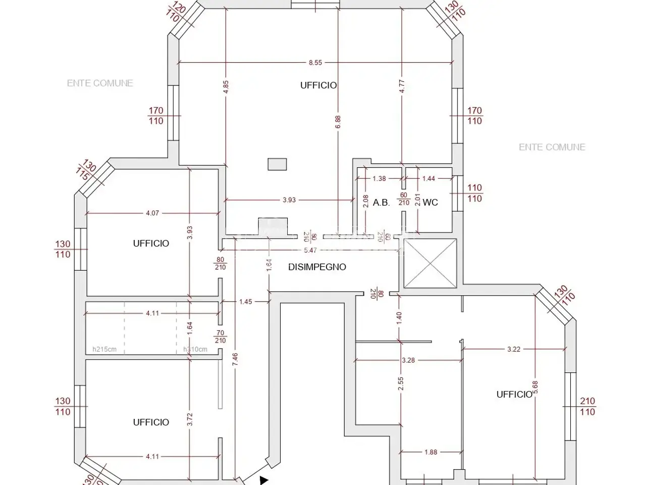 Ufficio in Via Palmanova 213/a, Milano, {3} - Planimetria 1