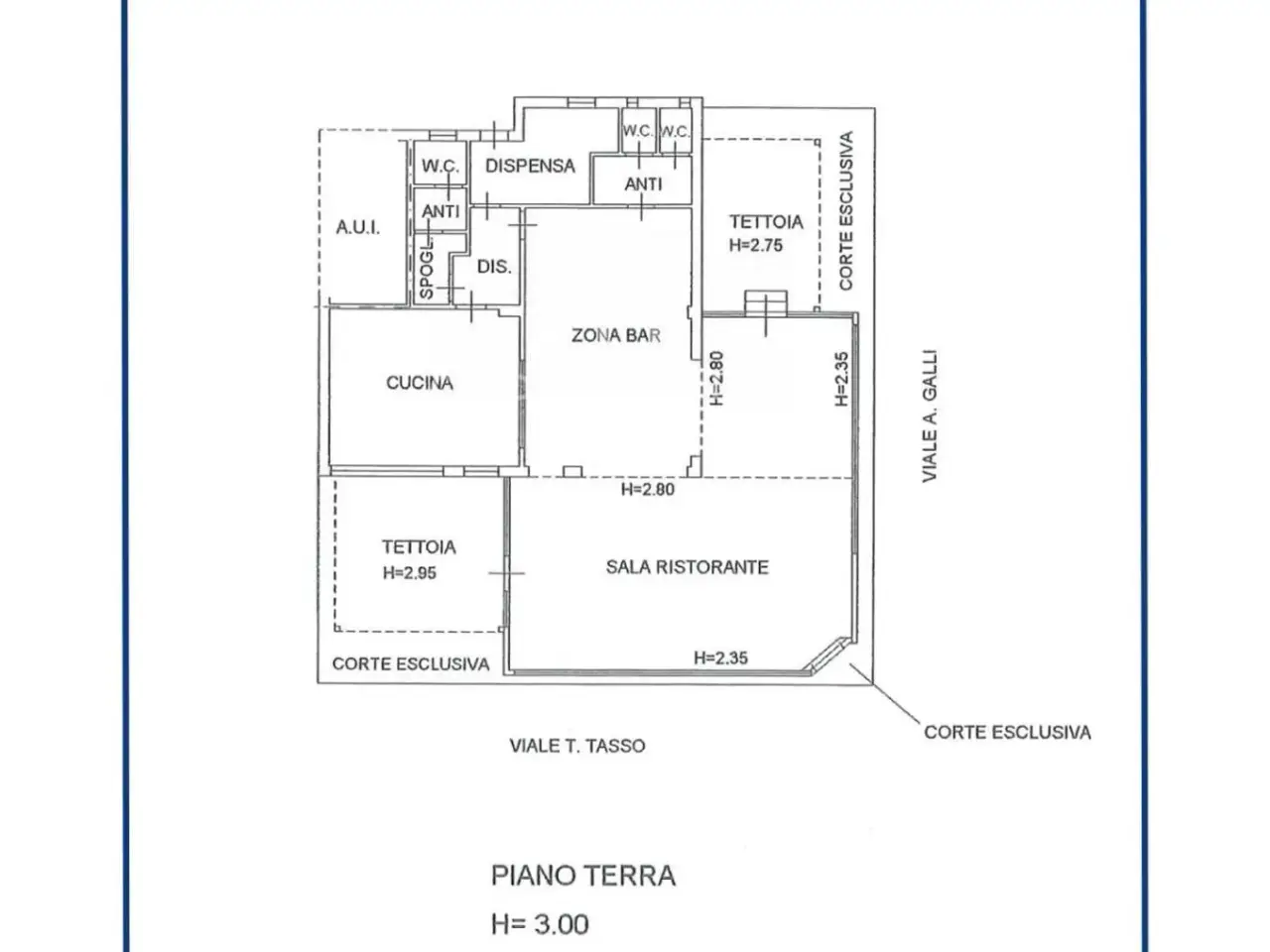 Negozio in Viale Tasso 46, Riccione, {3} - Planimetria 1