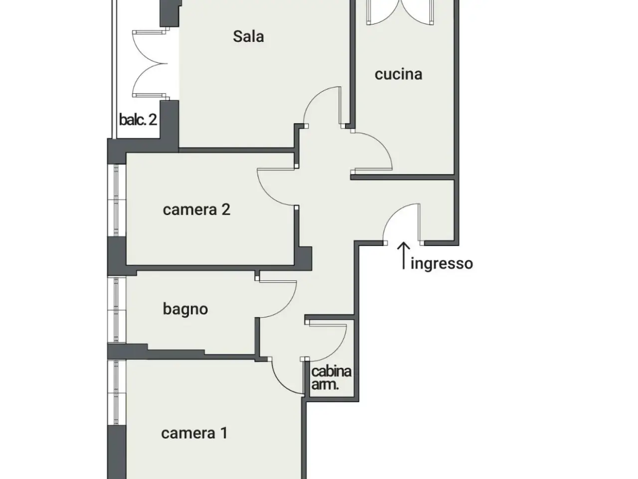 Trilocale in affitto, Via della Brunella 1, Varese - Planimetria 1