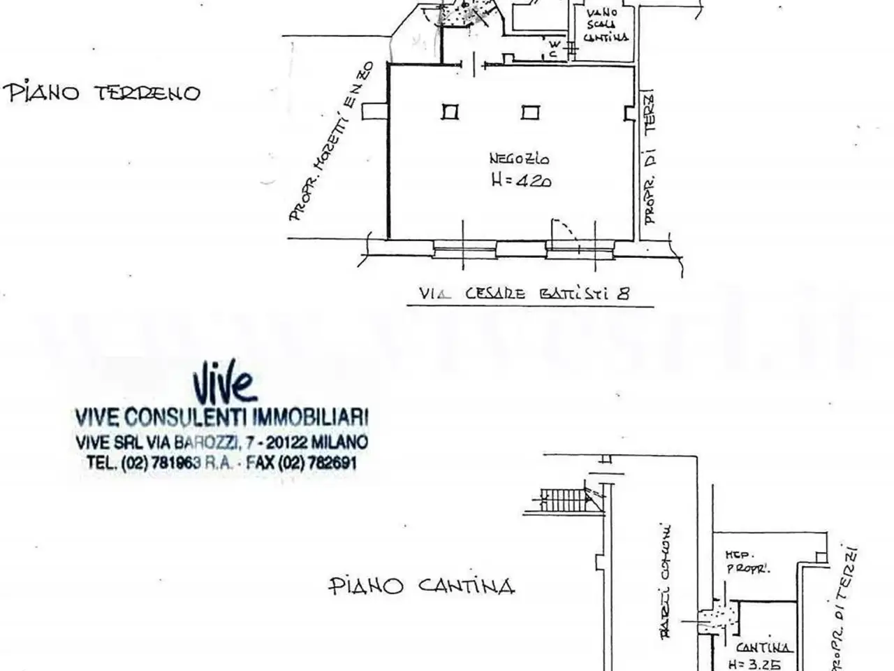 Negozio in Via Cesare Battisti 8, Milano, {3} - Planimetria 1