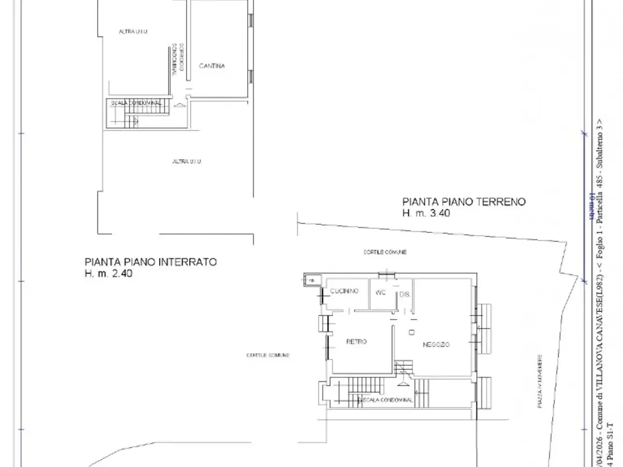 Negozio in Piazza IV Novembre 14, Villanova Canavese, {3} - Planimetria 1