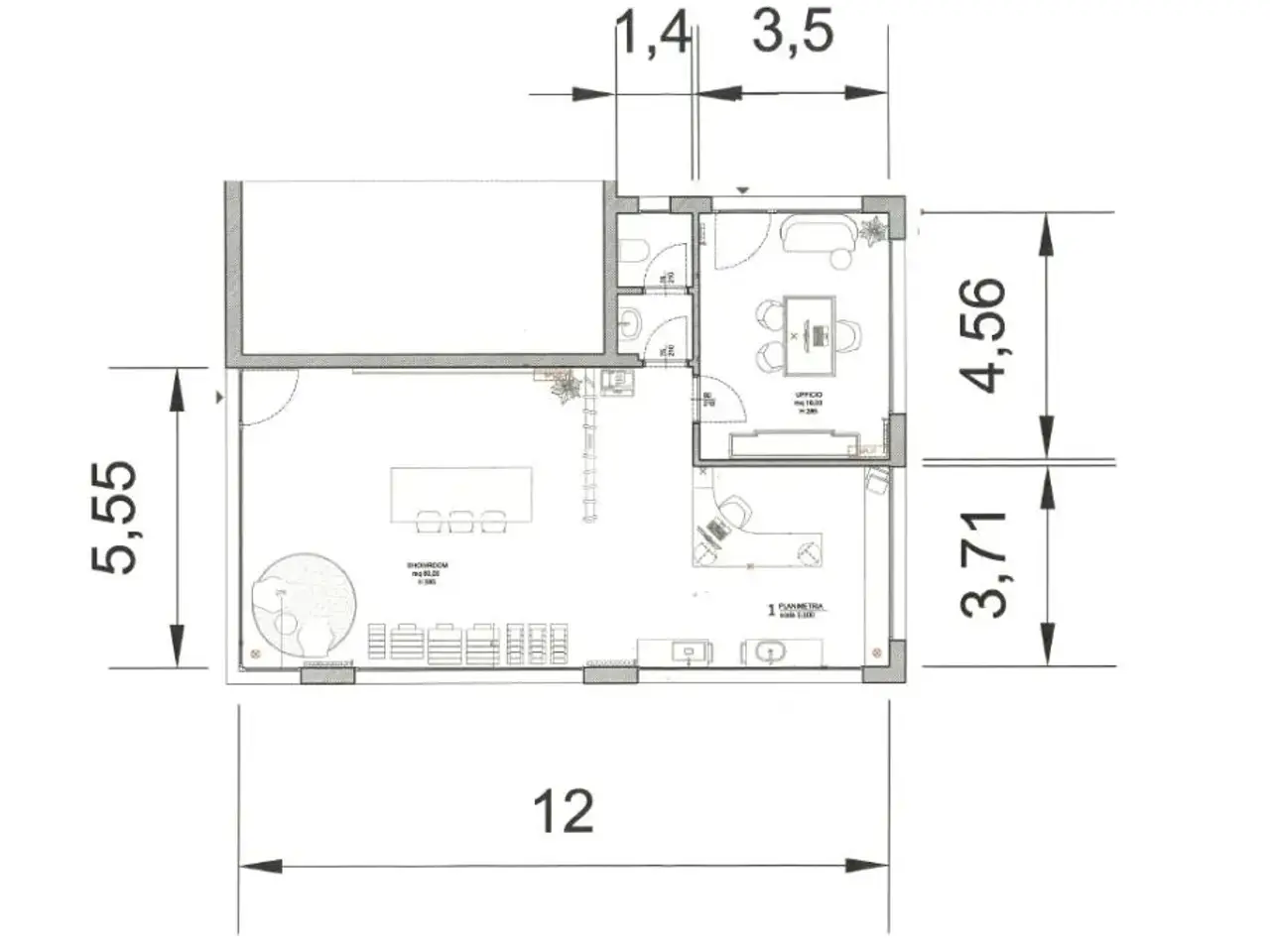 Negozio in Via del Commissario 19, Padova, {3} - Planimetria 1