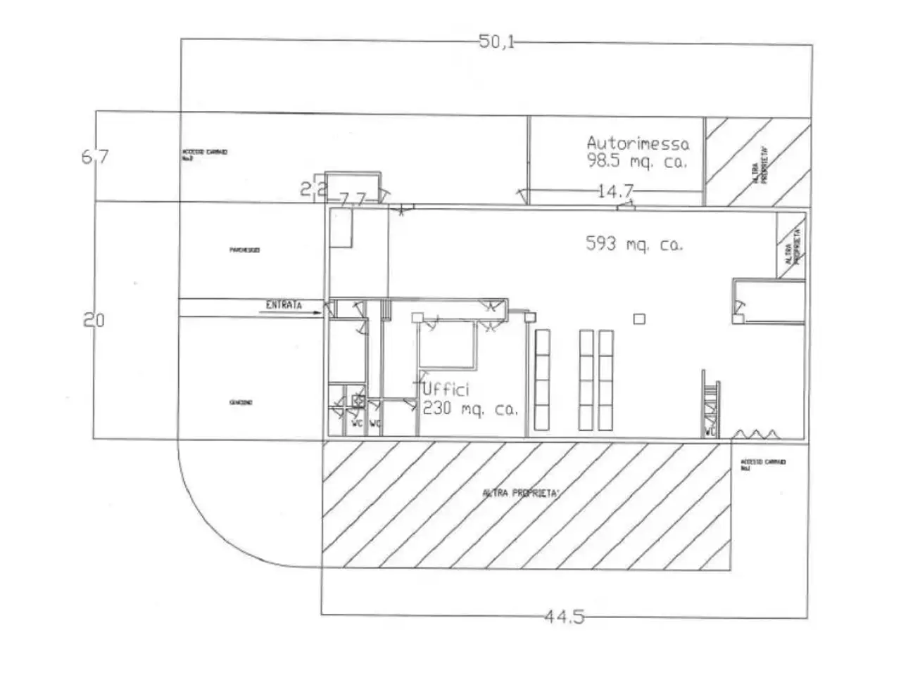 Capannone in Via Torricelli 25, Mazzano, {3} - Planimetria 1