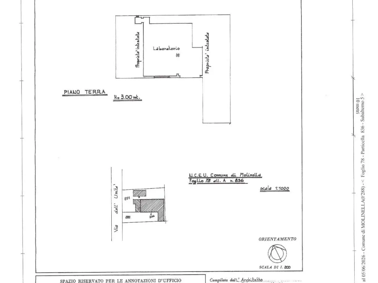 Negozio in Via dell'Unità 14, Molinella, {3} - Planimetria 1