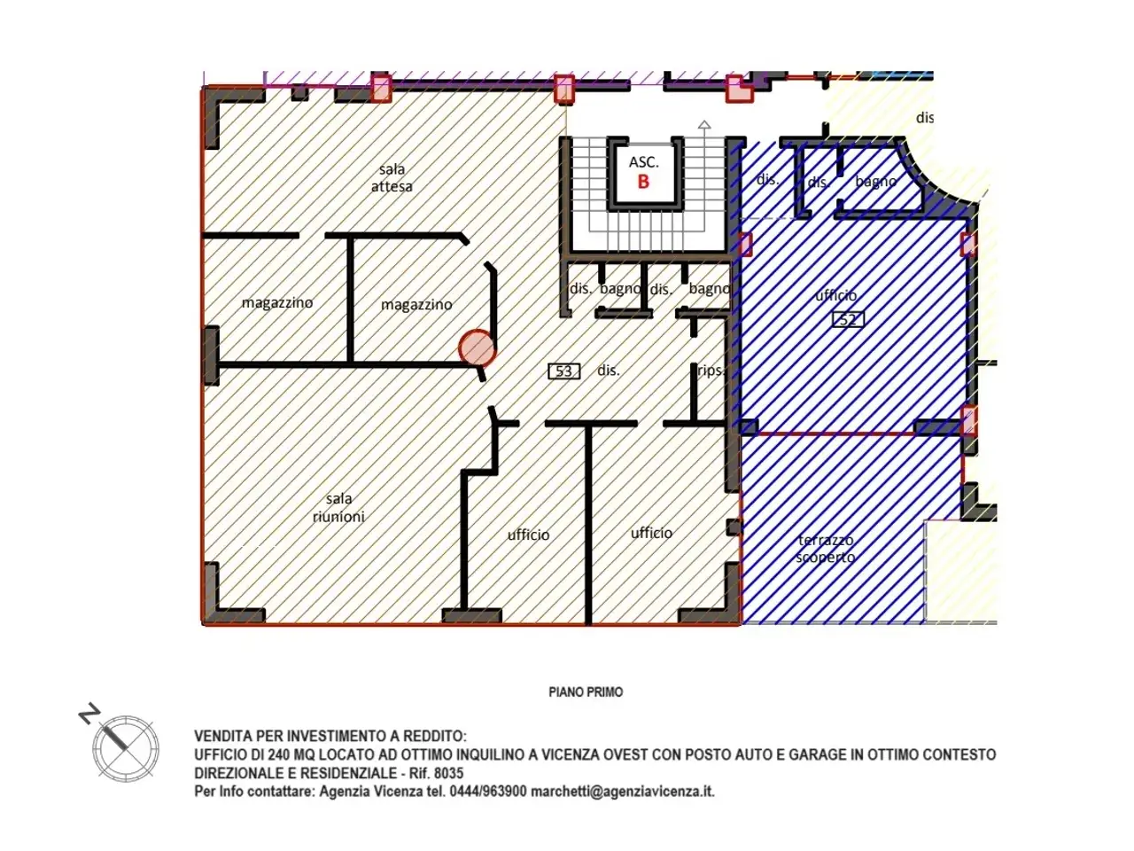 Ufficio in Via Mercato Nuovo, Vicenza, {3} - Planimetria 1
