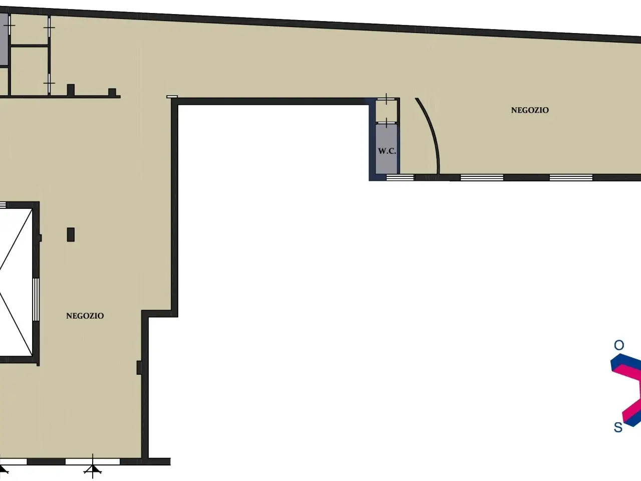 Negozio in Via Cantiere Finocchiaro 13, Palermo, {3} - Planimetria 1