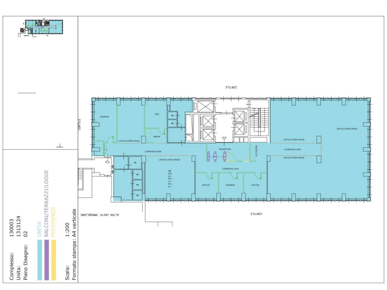 Ufficio in Via Murat 23, Milano, {3} - Planimetria 1