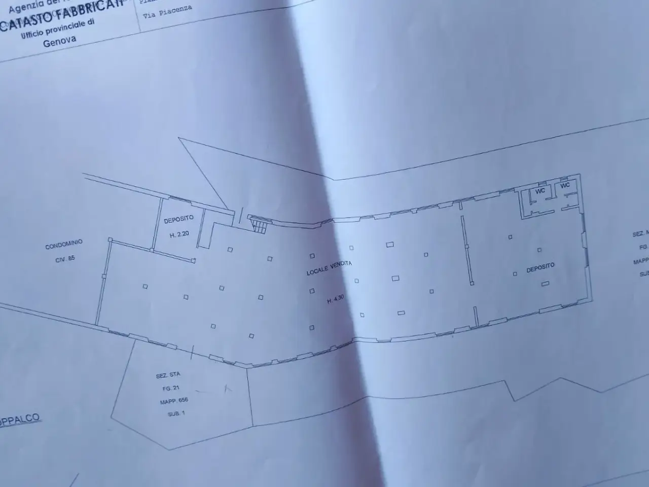 Palazzina commerciale in Via Piacenza, Genova, {3} - Planimetria 1