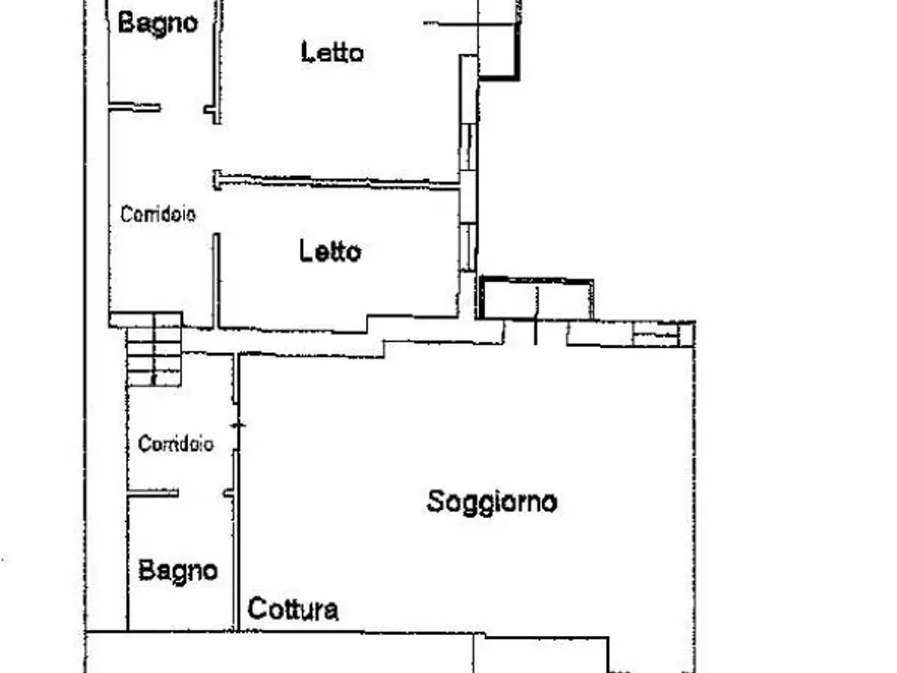 Trilocale in vendita, Piazza Giuseppe Garibaldi, Adria - Planimetria 1