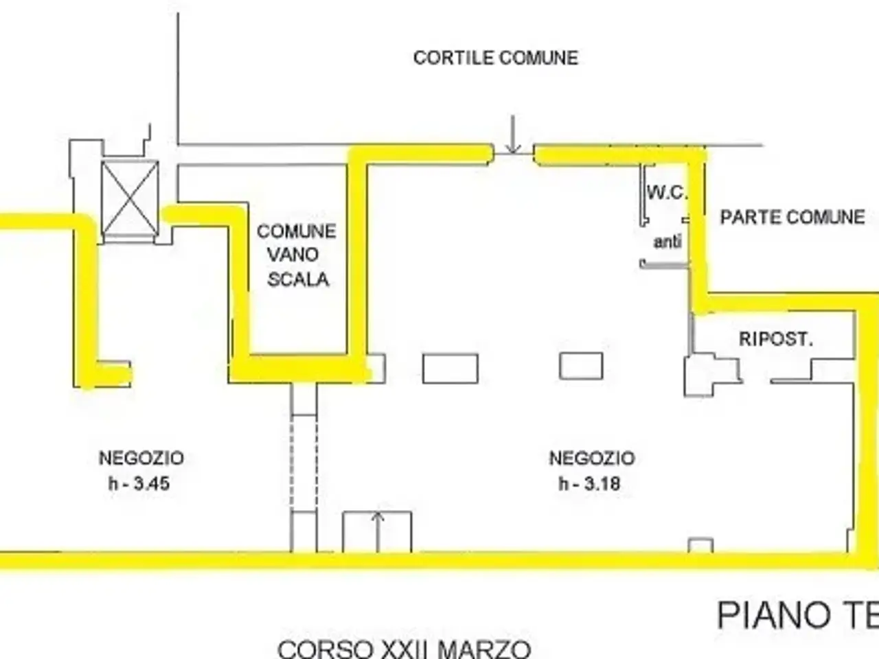 Negozio in Corso XXII Marzo 33, Milano, {3} - Planimetria 1