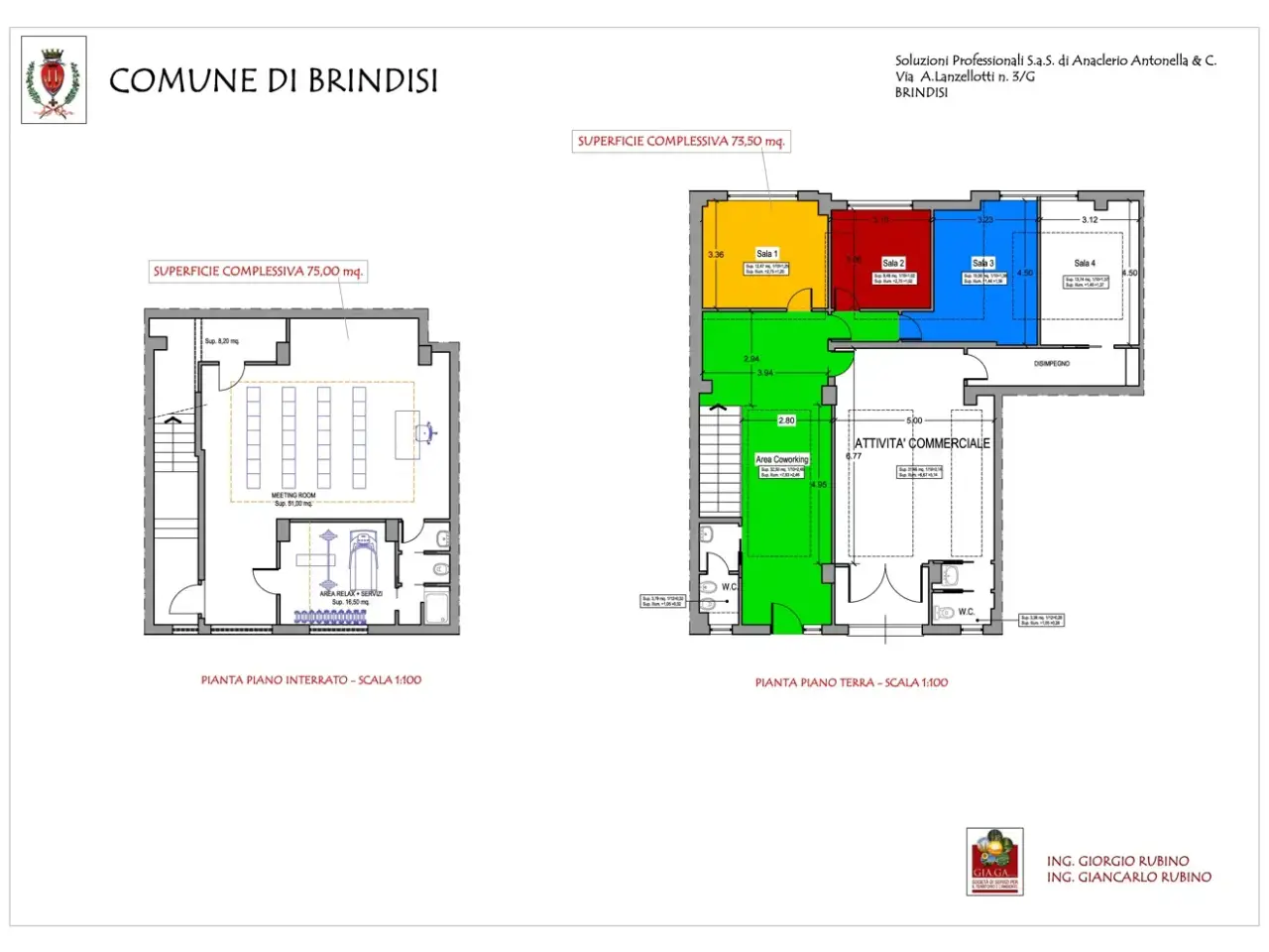 Ufficio in Via Lanzellotti 3g, Brindisi, {3} - Planimetria 1