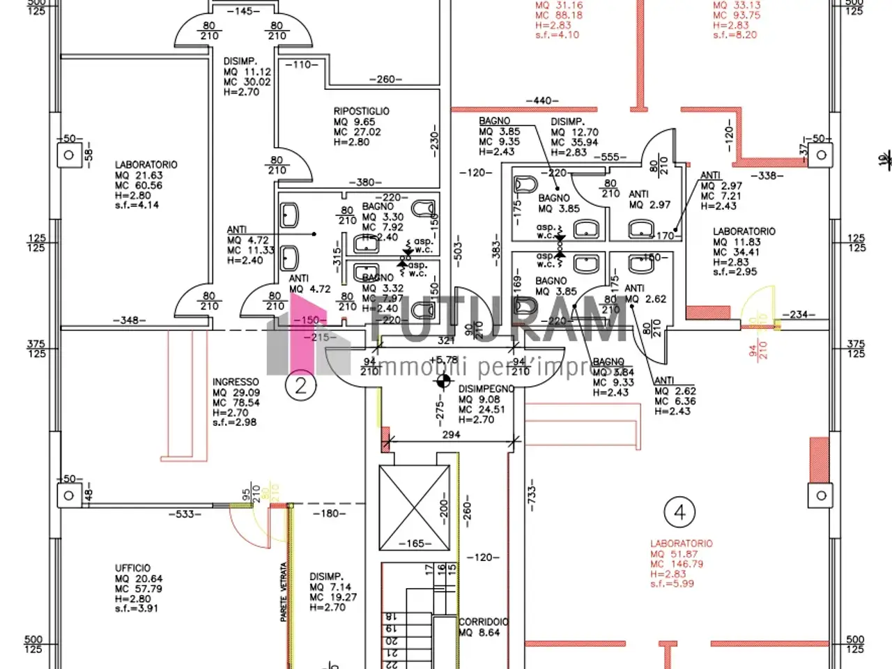 Ufficio in Via Roma 1, Ponte San Nicolo', {3} - Planimetria 1