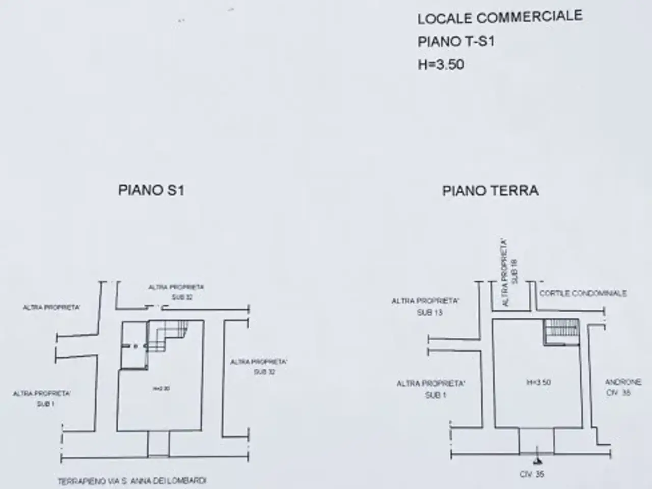 Negozio in Via Sant'Anna dei Lombardi, Napoli, {3} - Planimetria 1